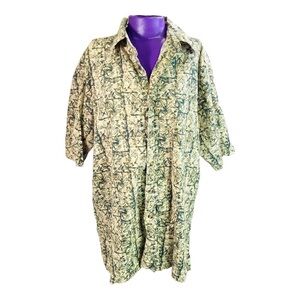 Galyan’s Adventure Everyday linen cotton men’s button up Hawaiian shirt L